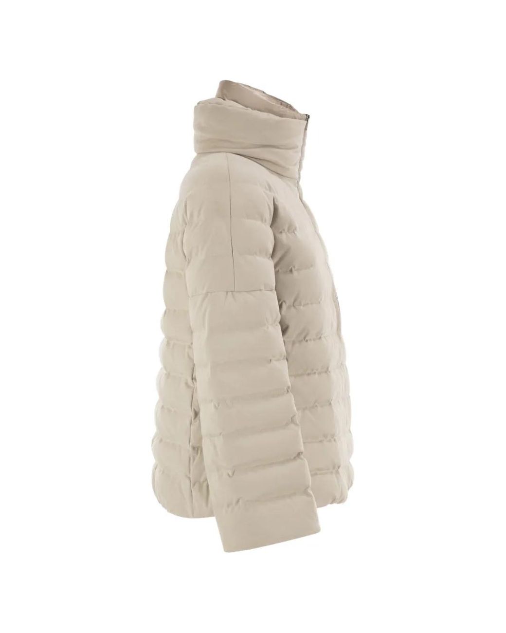 Herno Natural Padded Calf Suede-Effect Jacket