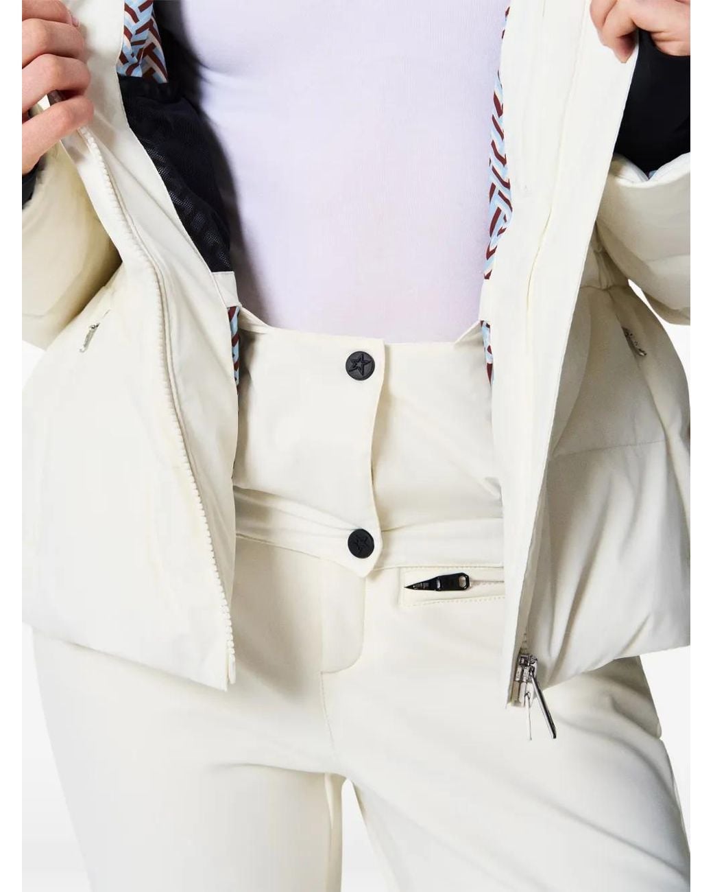 Perfect Moment White Classic Waisted Down Ski Jacket