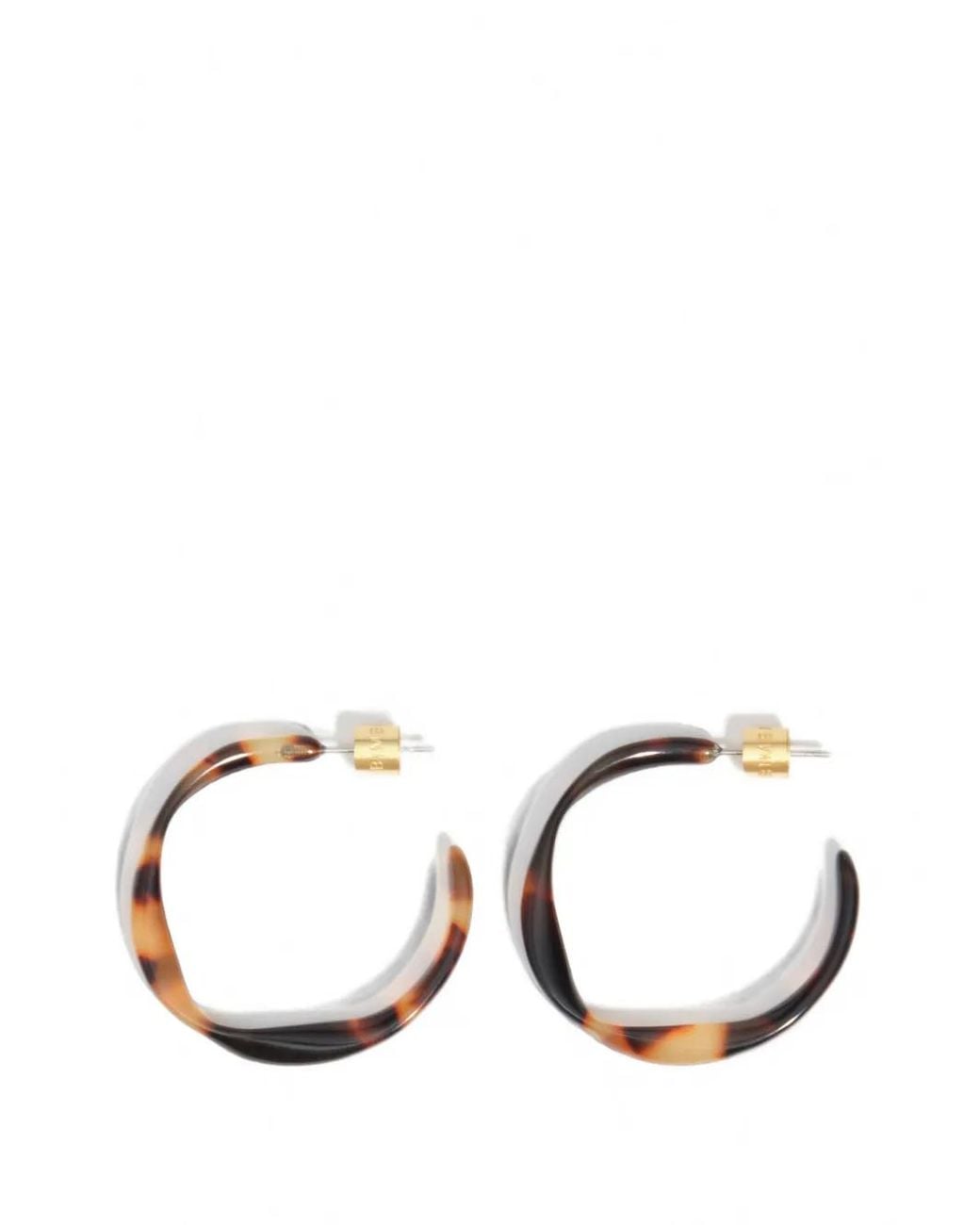 Bimba Y Lola Brown Tortoiseshell-Effect Irregular Hoop Earrings