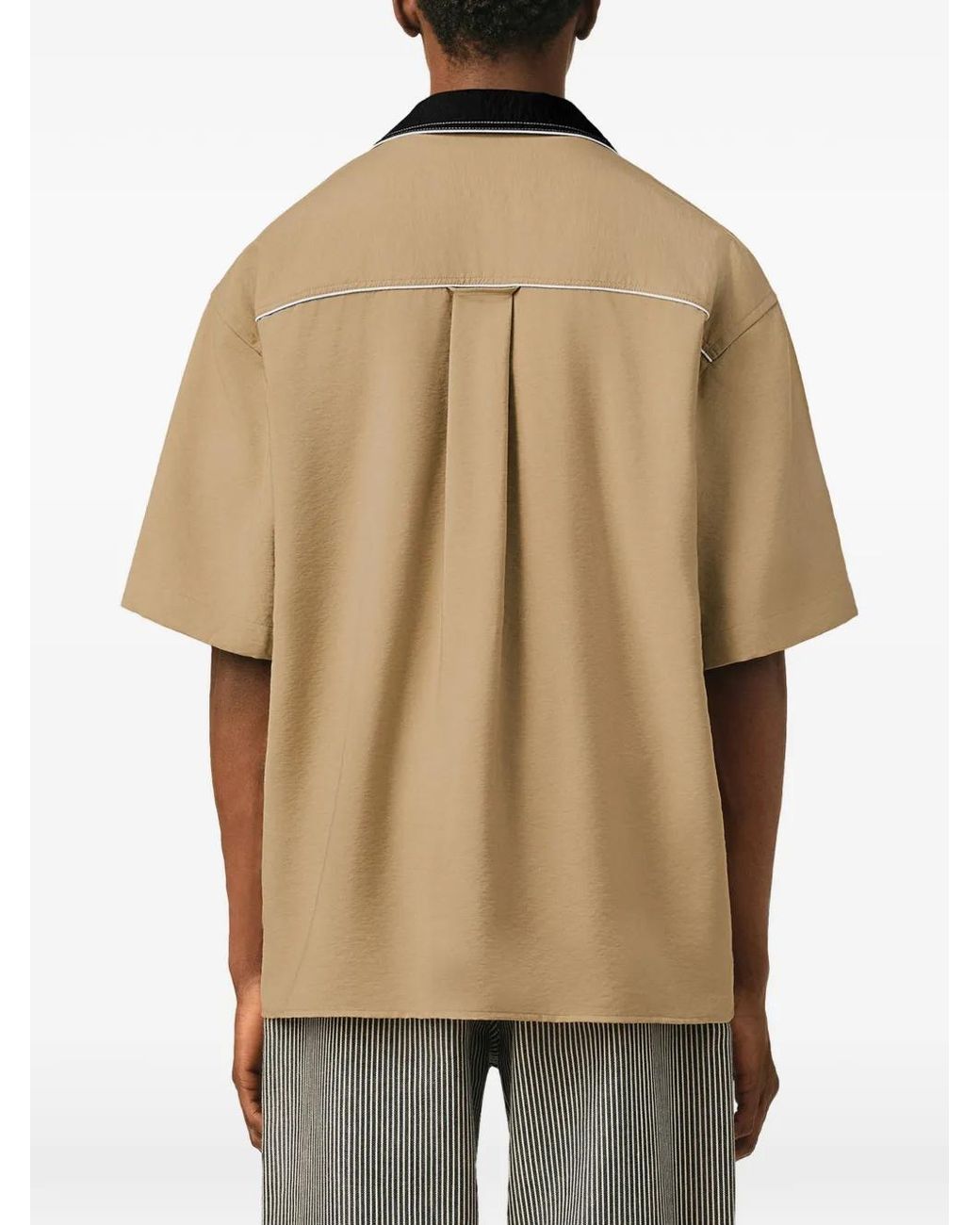 AMI Multicolor Viscose Twill Short Sleeves Shark Collar Boxy Fit Shirt for men