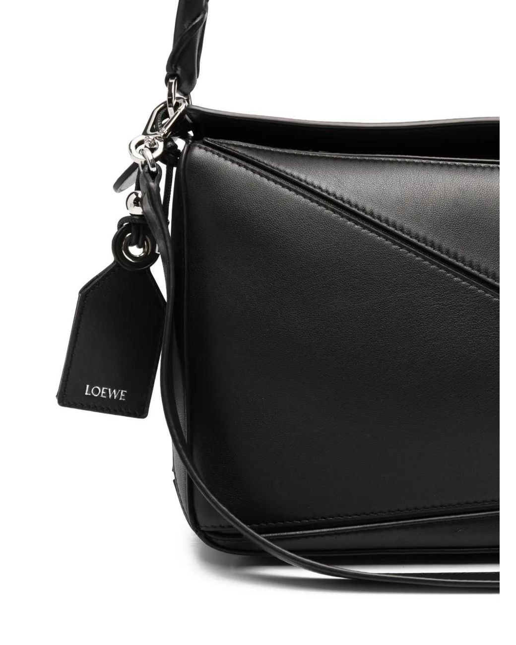 Loewe Black Paula's Ibiza Puzzle Featherlight Medium Leather Handbag