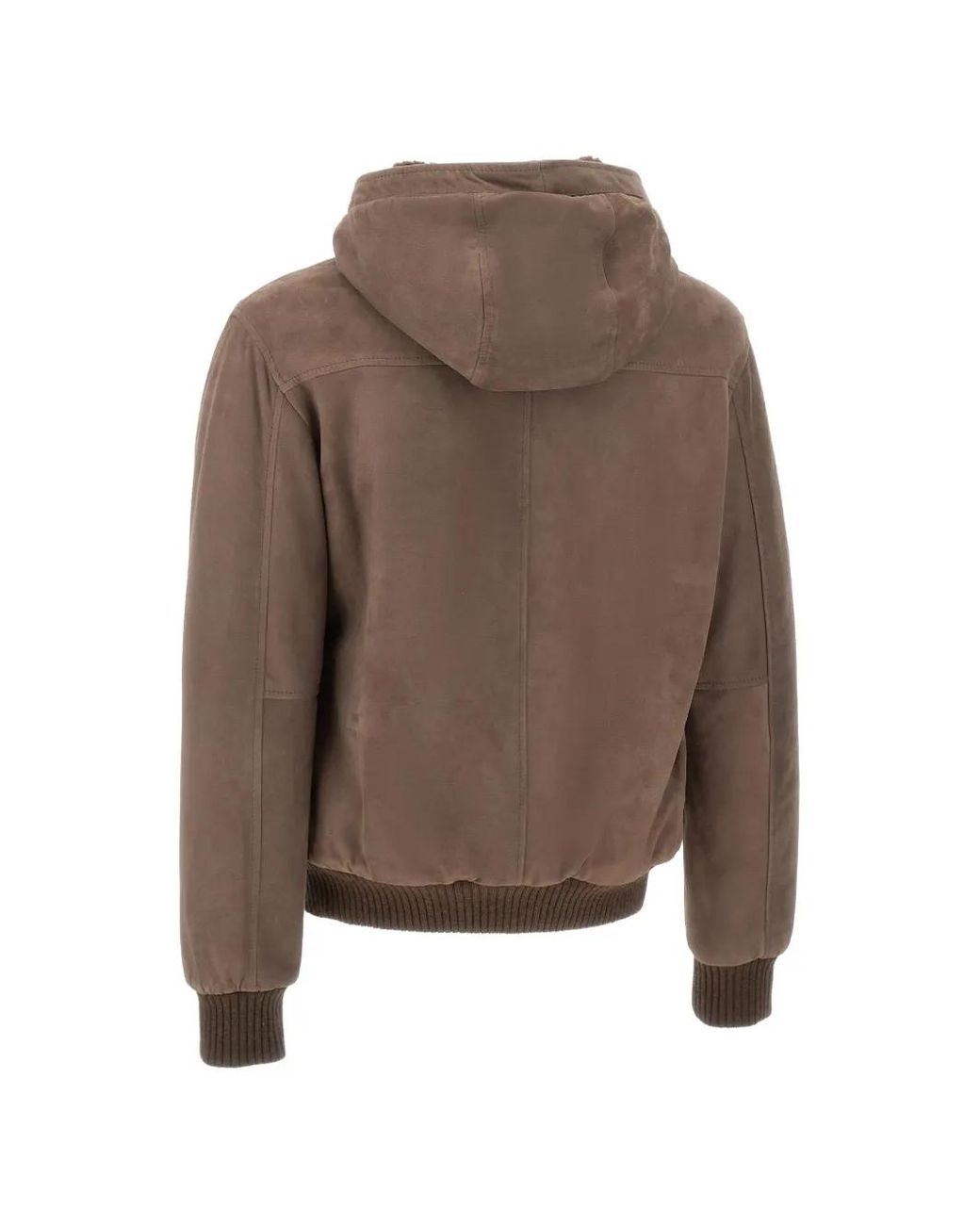 Volfagli Brown Veste Bomber À Doublure Lainée for men
