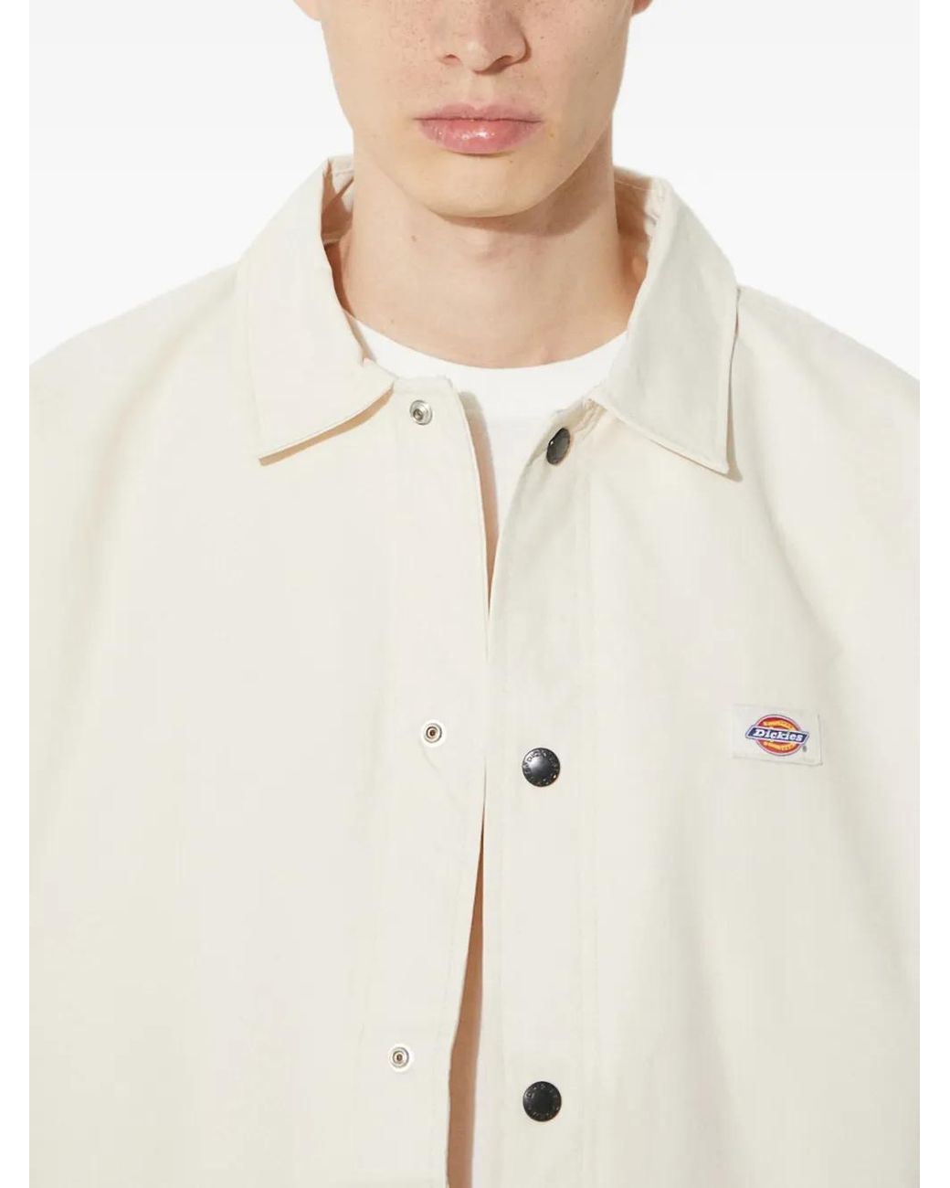 Dickies White Press-Stud Jacket for men