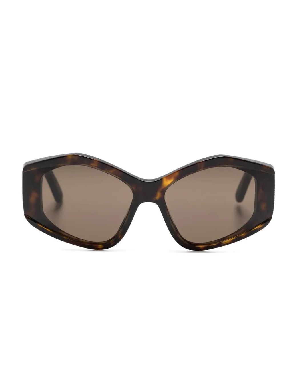 Balenciaga Brown Logo-Print Cat Eye-Frame Sunglasses