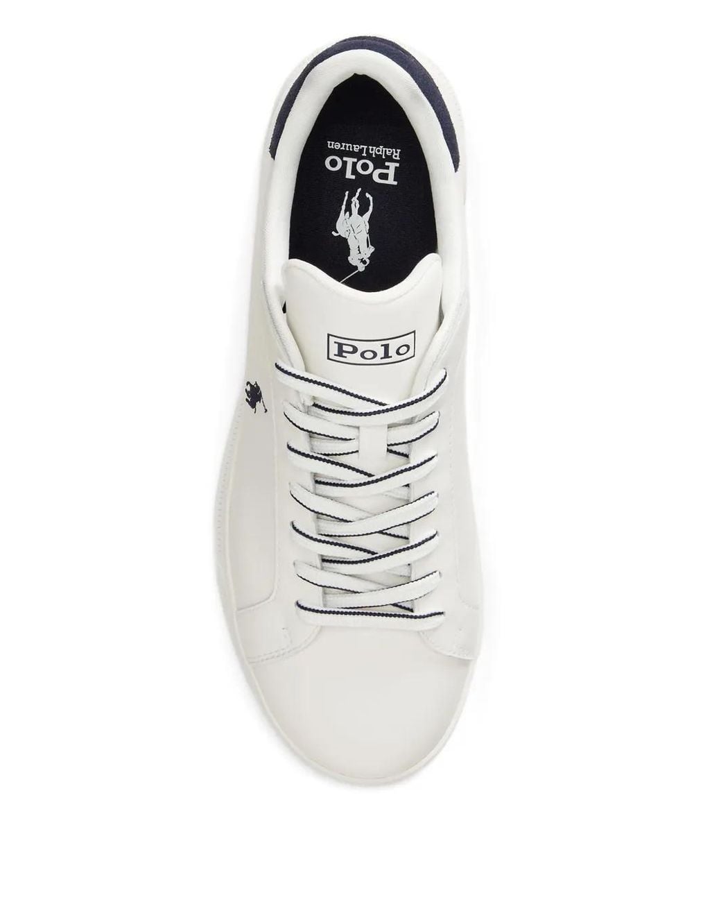 Polo Ralph Lauren White Lace-Up Leather Sneakers for men
