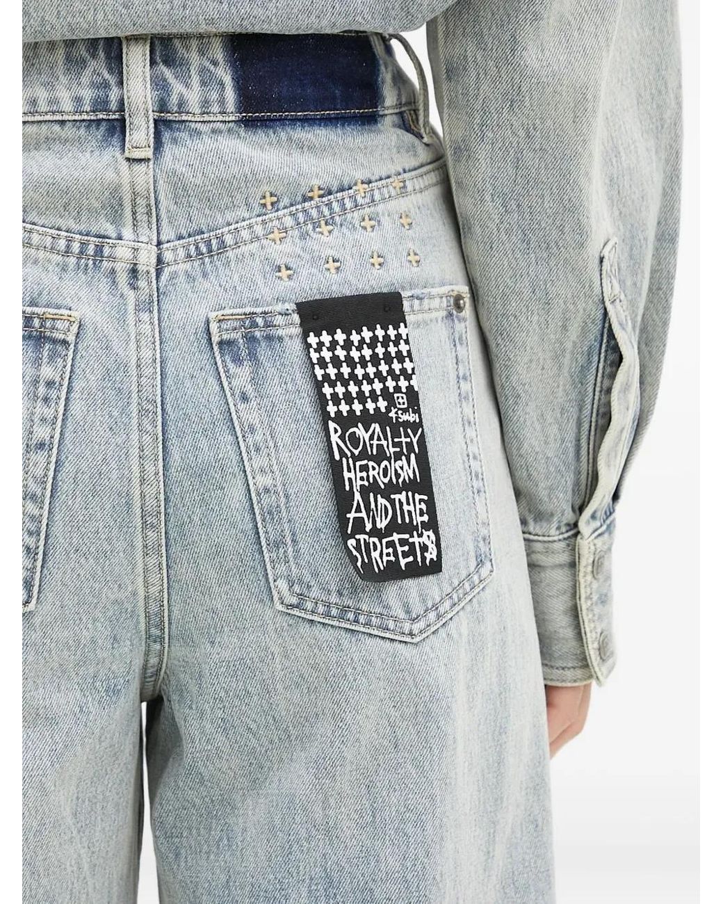 Jean Strider Worn Cuffed Ksubi en coloris Gray