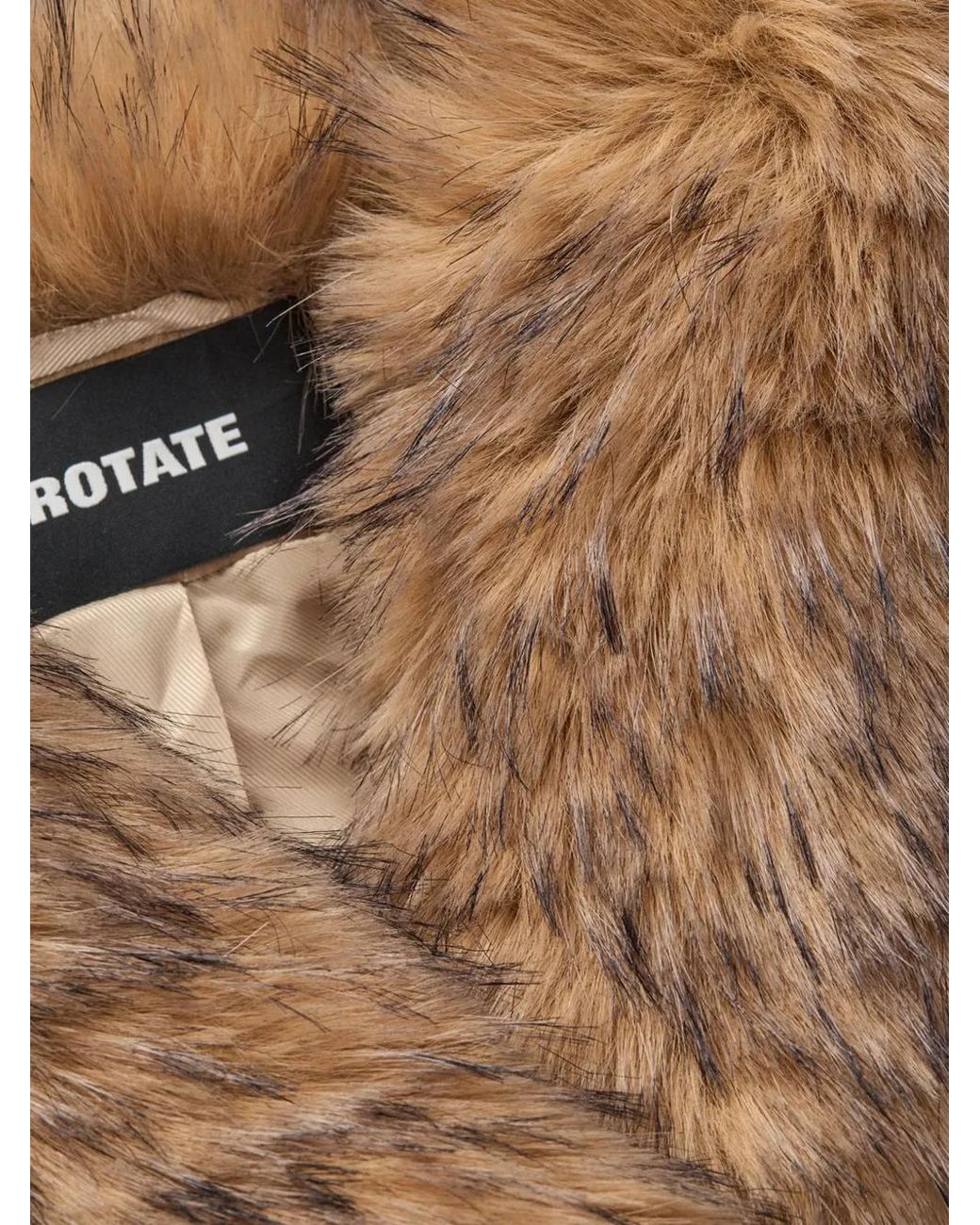 ROTATE BIRGER CHRISTENSEN Brown Faux Fur Jacket