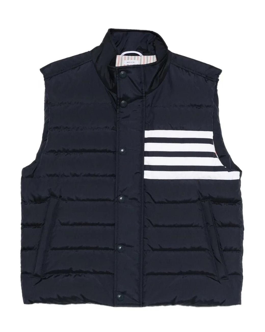 Thom Browne Blue Four-Bar Downfill Gilet for men
