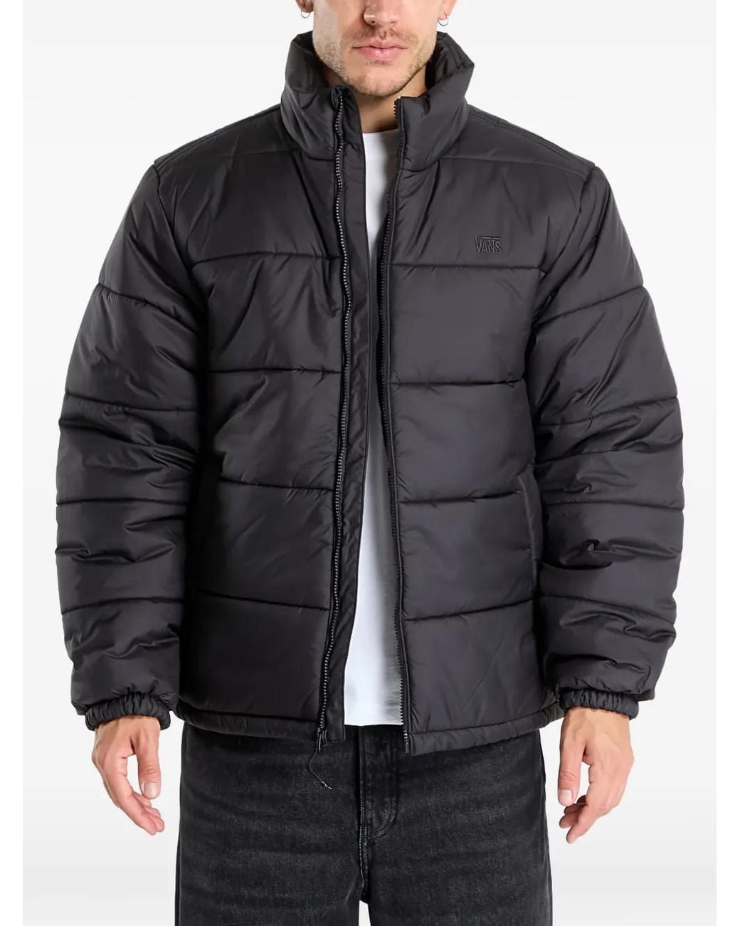 Vans Black Hillgate Zip-Up Padded Jacket for men