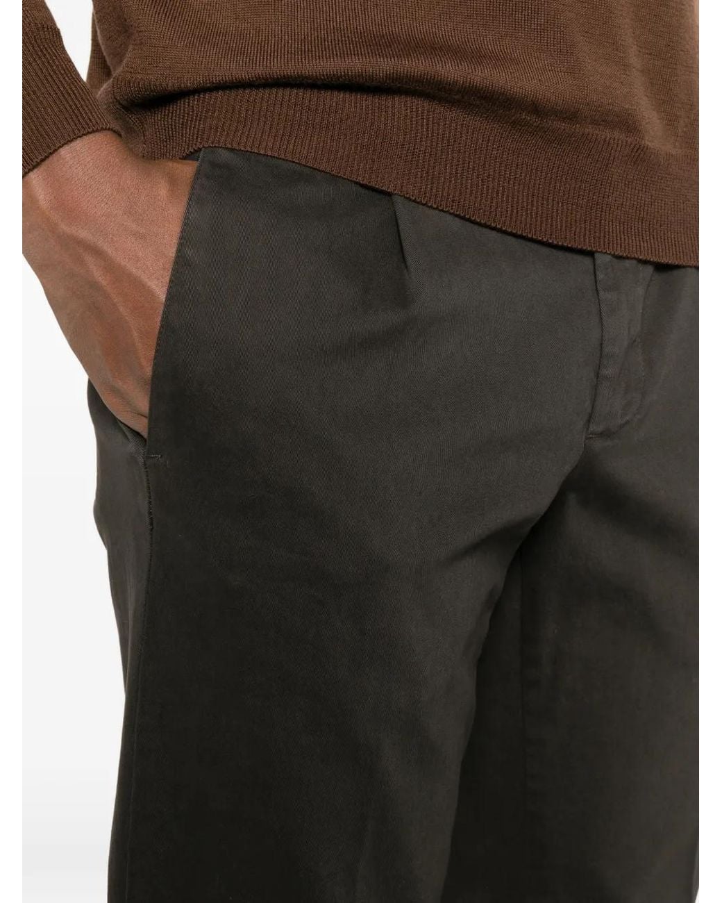 VELA SHOP Black Pleated Straight-Leg Trousers for men