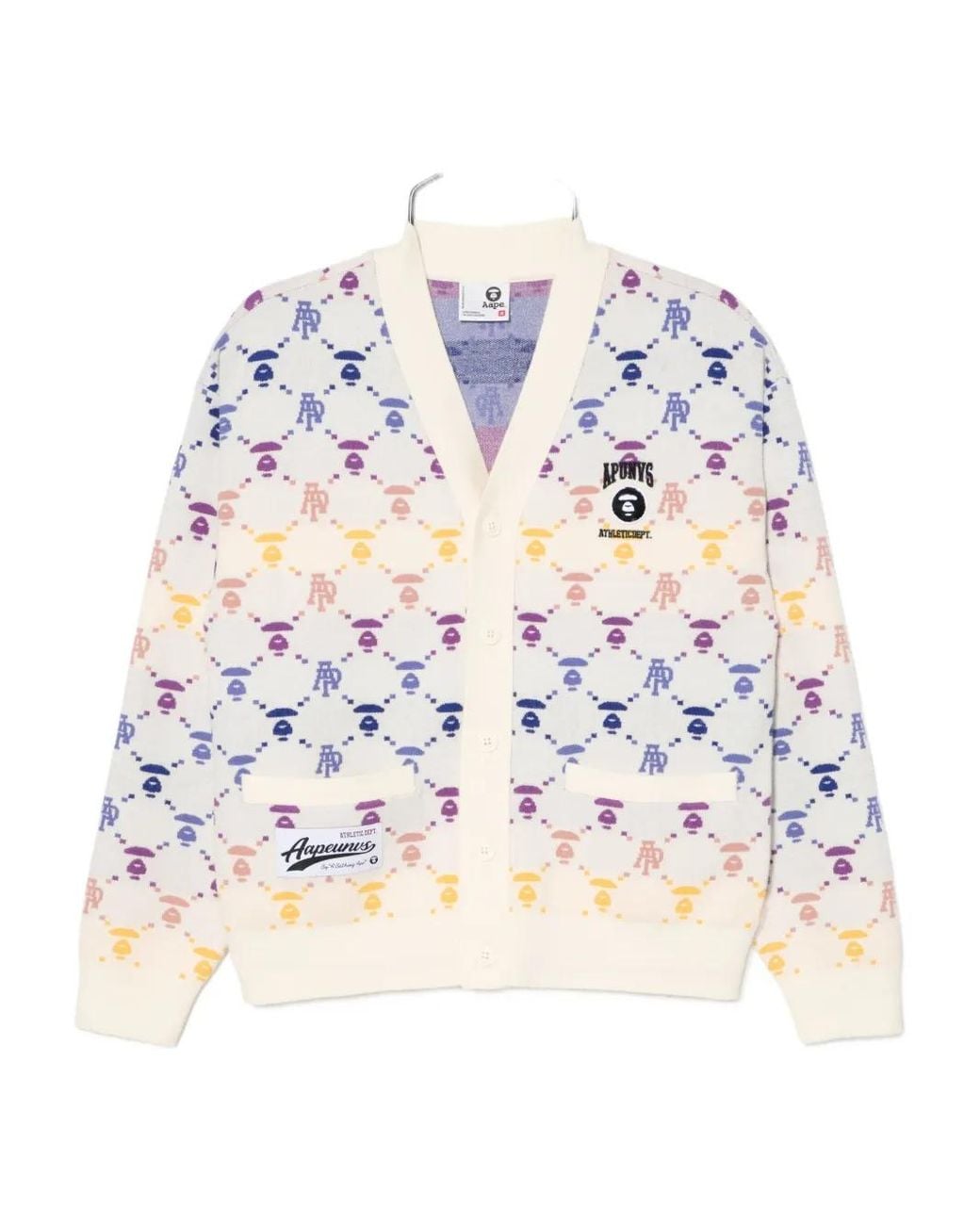 Aape By A Bathing Ape White Logo-Print Cardigan for men