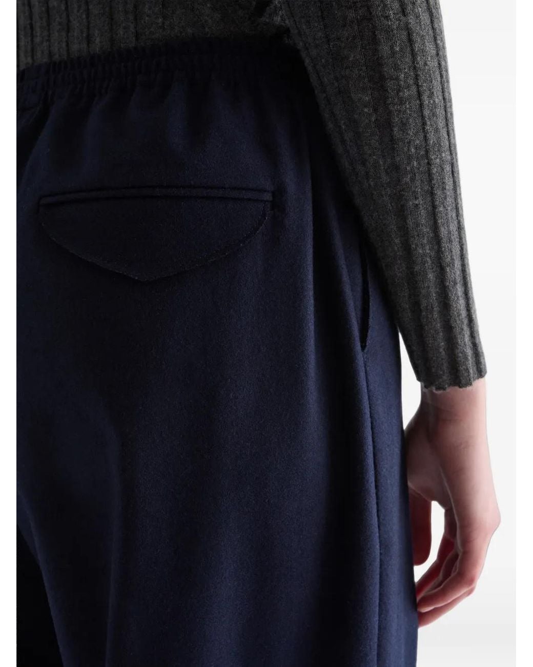 Jil Sander Blue Wool Flannel Trousers