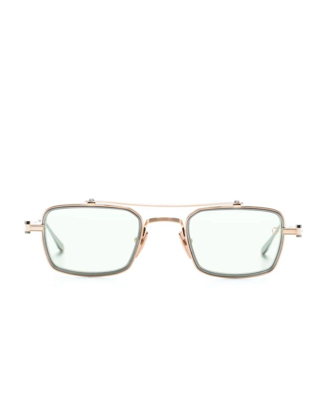 Akoni Metallic Cassino Rectangular-Frame Sunglasses for men