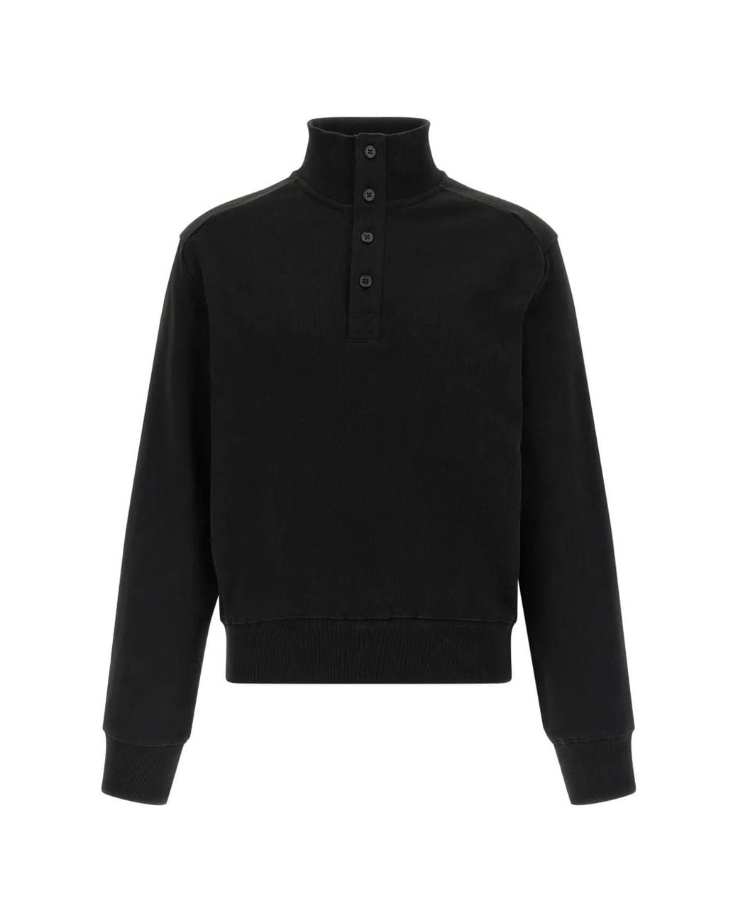 Entire studios Black High-Neck Button-Up Sweater for men