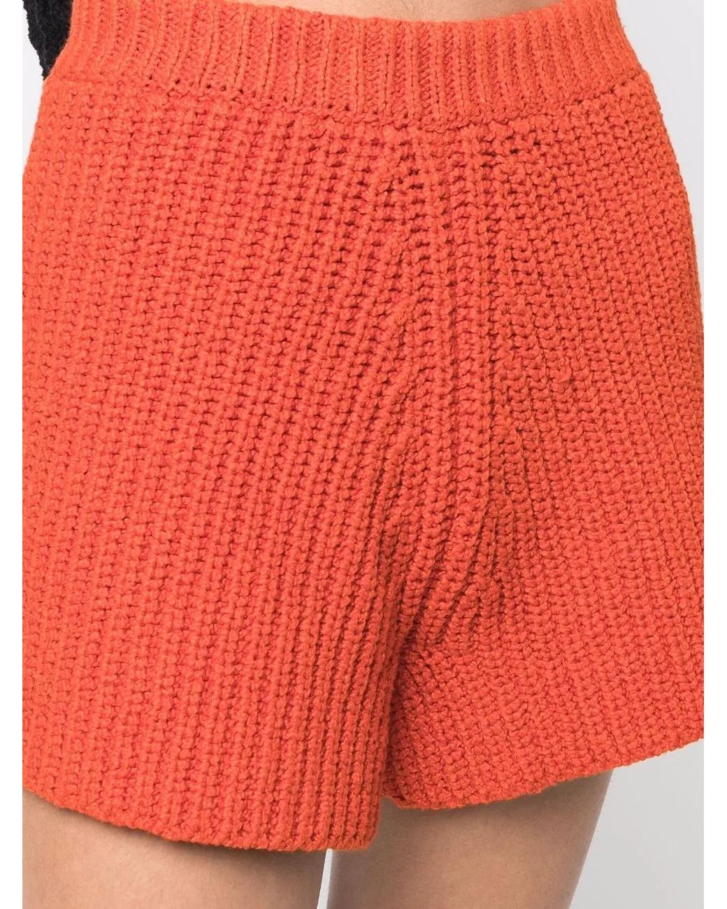 Alanui Red Short En Maille Épaisse