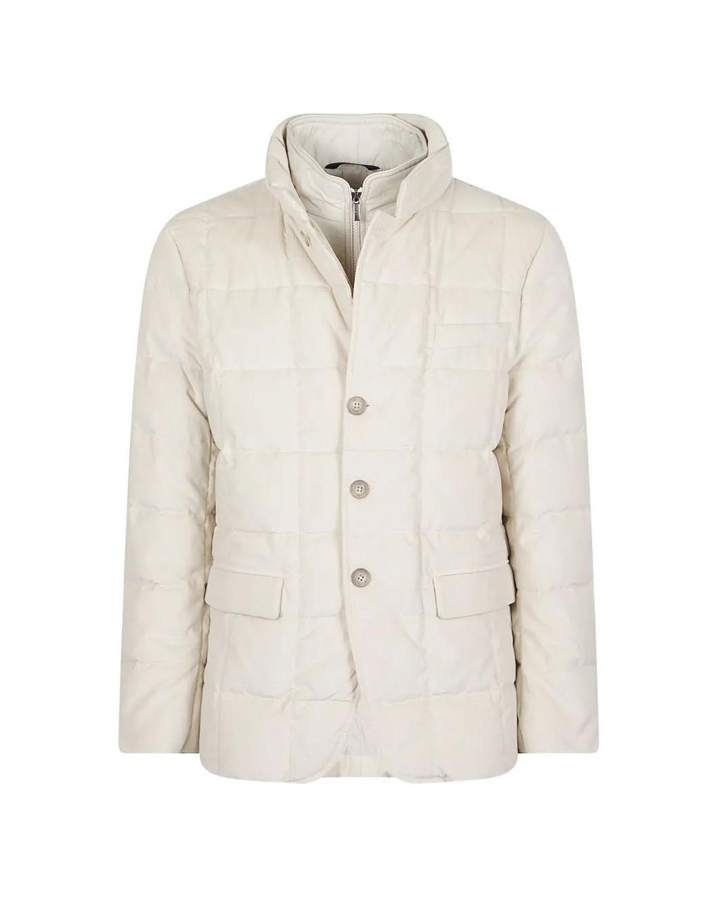 Fay White Quilted Corduroy Jacket for men