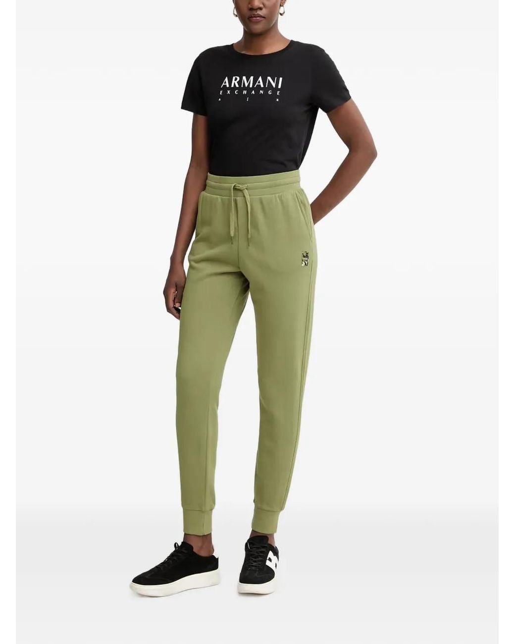 ARMANI EXCHANGE Green Pantalon De Jogging À Patch Logo