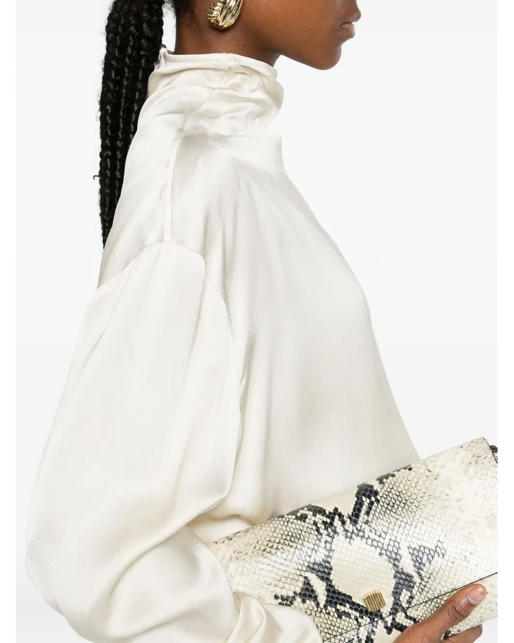 Totême White High-Neck Blouse