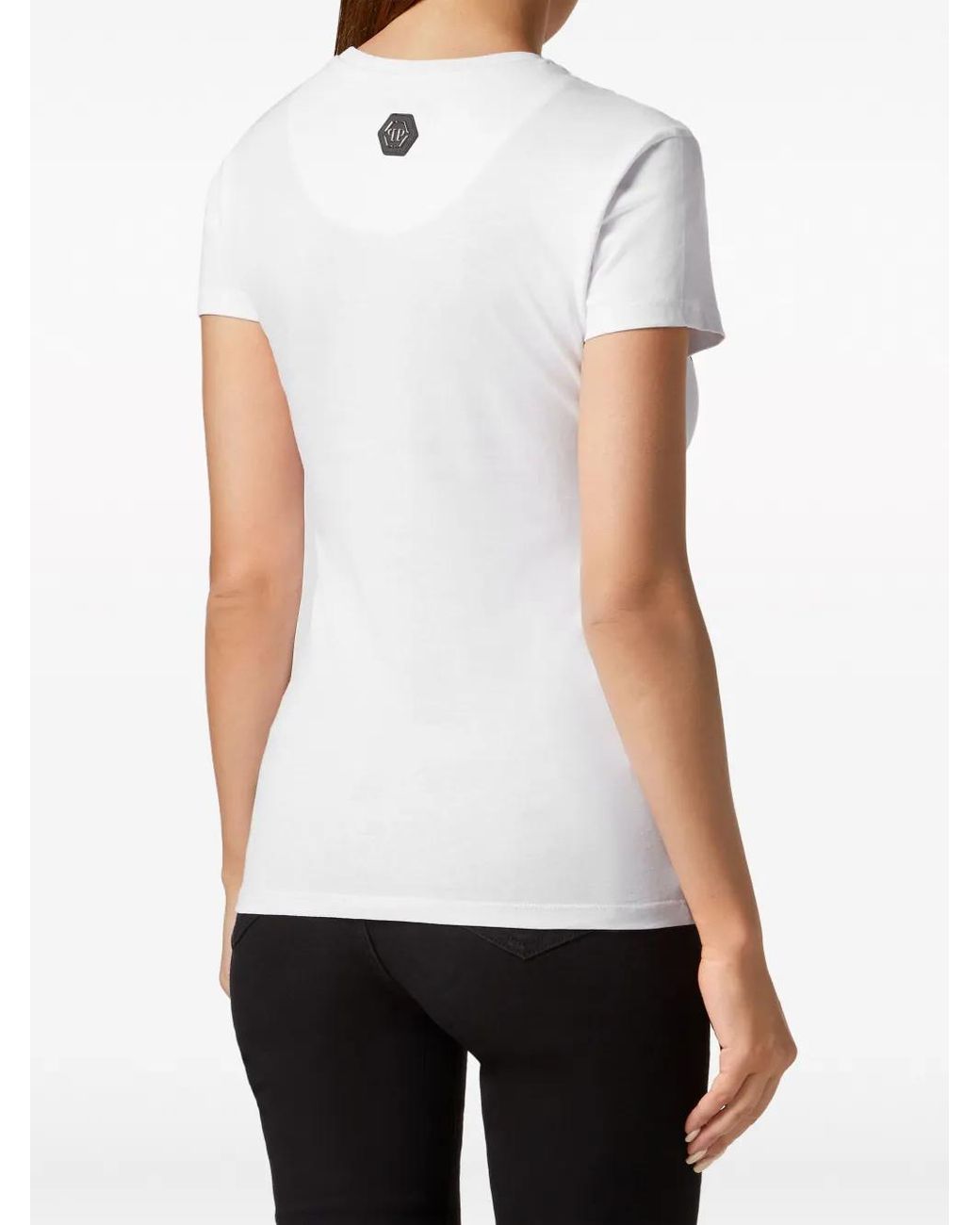 Philipp Plein White Pure Crystals-Embellished T-Shirt