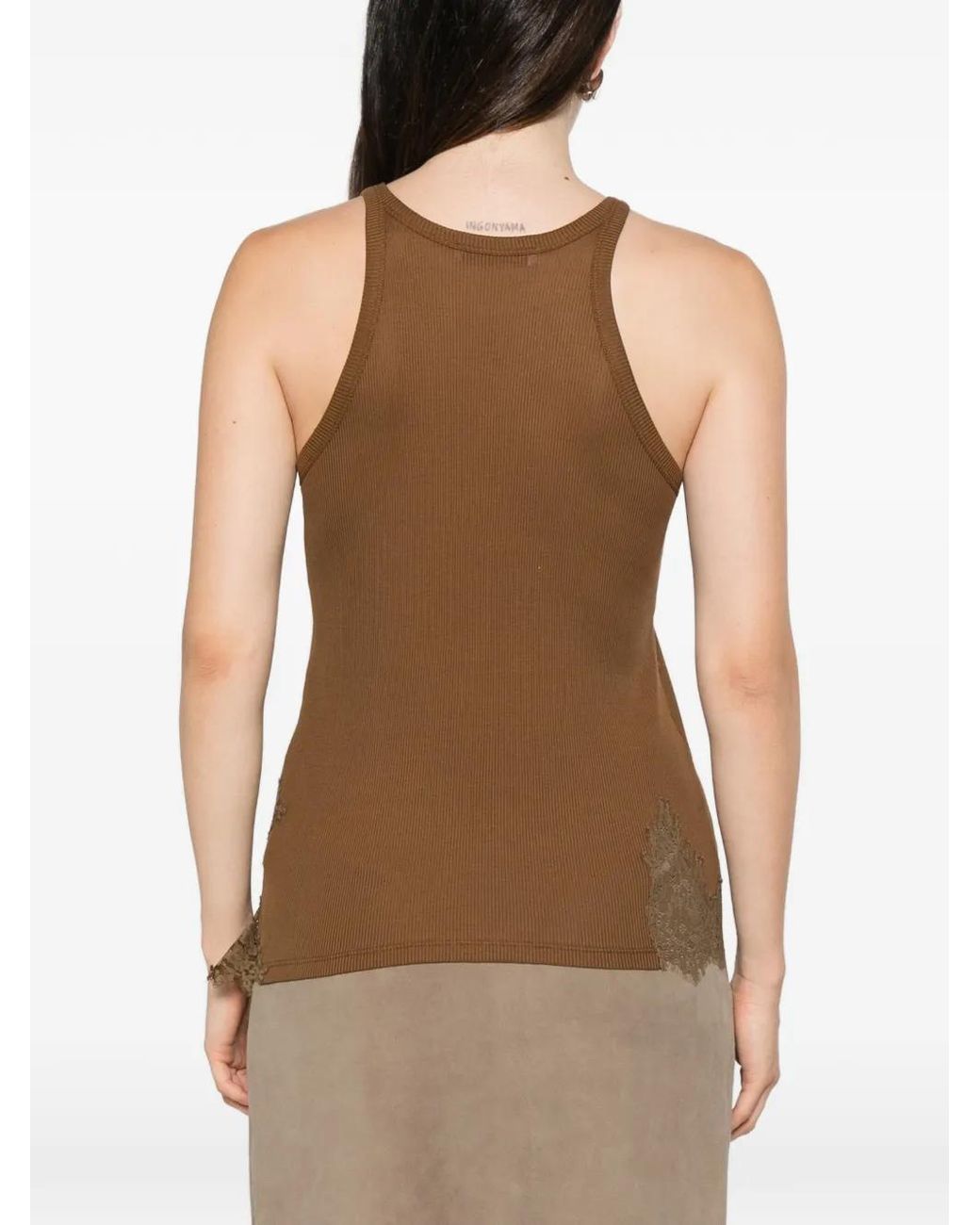 Dorothee Schumacher Brown Lace-Trim Top