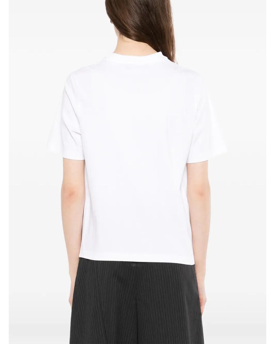 Moohong White Front Draped T-Shirt