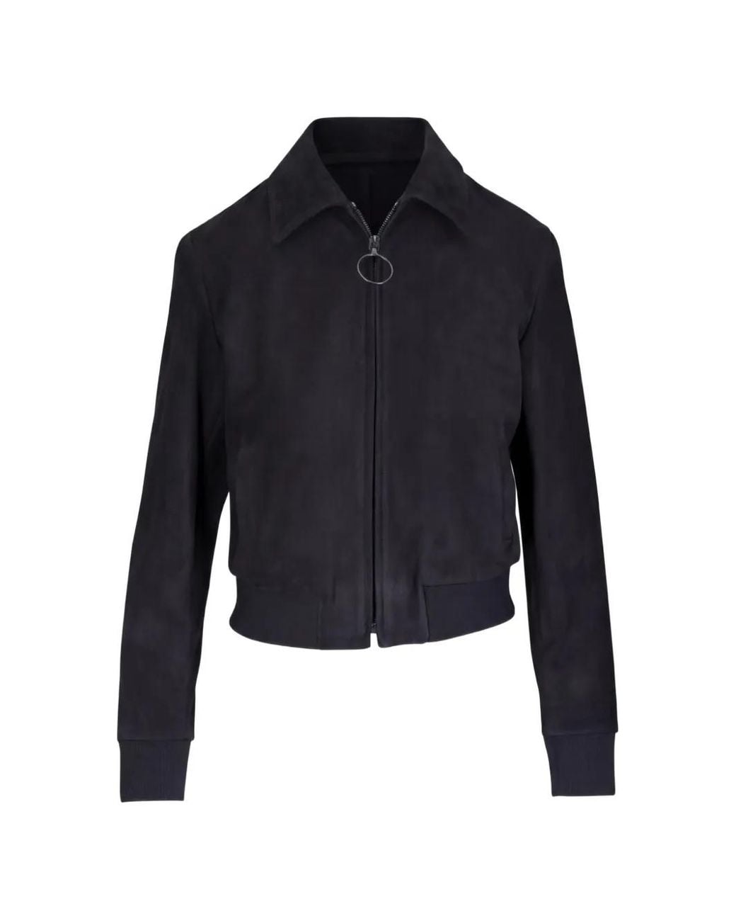 Akris Punto Blue Zip-Up Bomber Jacket