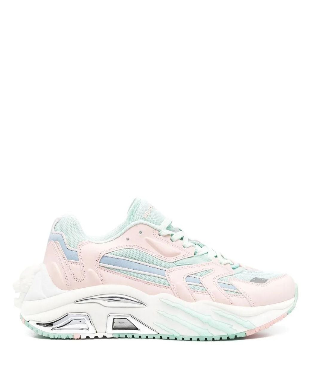 Philipp Plein White Panelled Chunky Lace-Up Sneakers