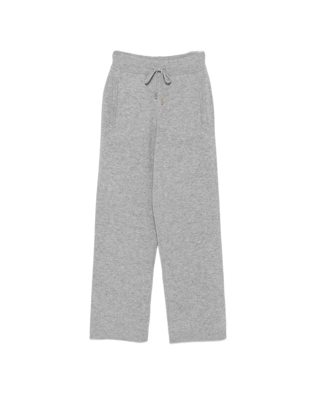 Maje Gray Drawstring Knitted Trousers