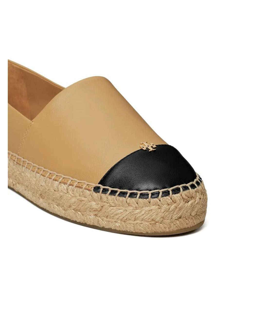 Tory Burch Espadrille Flat Shoes With Cap Toe in het Black