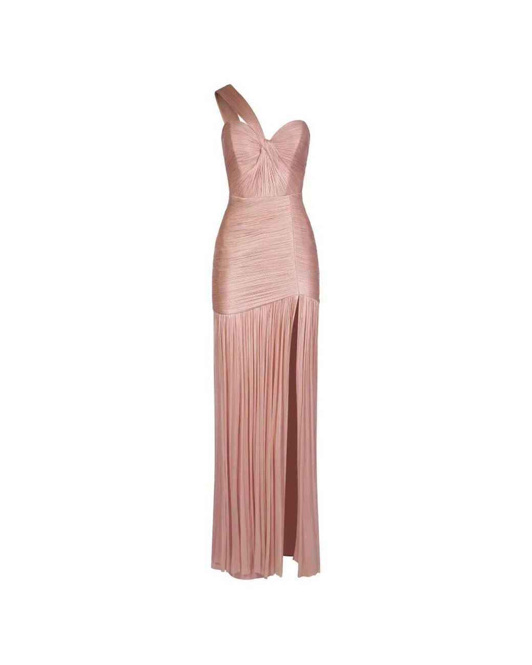 IMROSKA Pink 19 One-Shoulder Split Maxi Dress