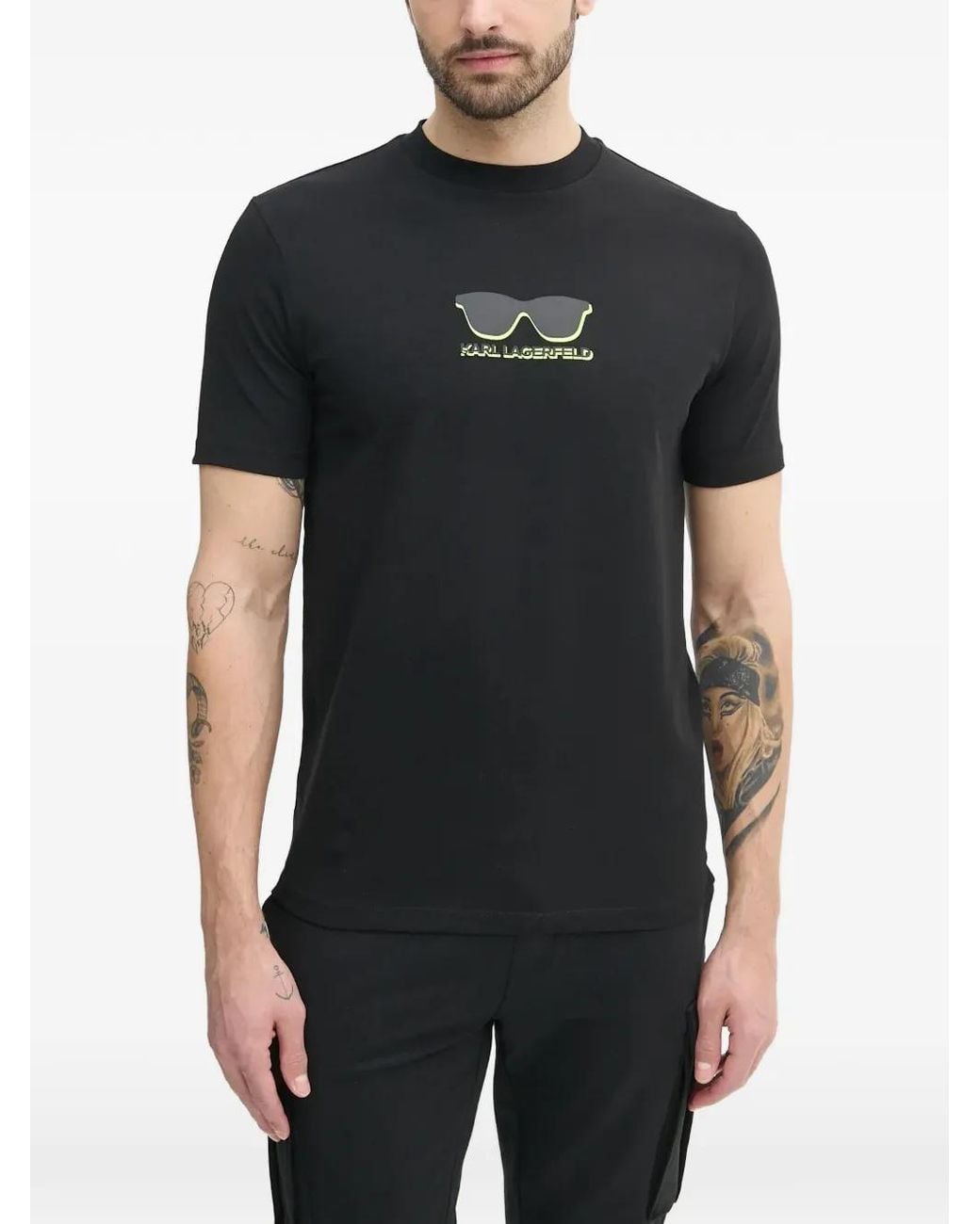 Karl Lagerfeld Black T-Shirt À Imprimé Graphique for men