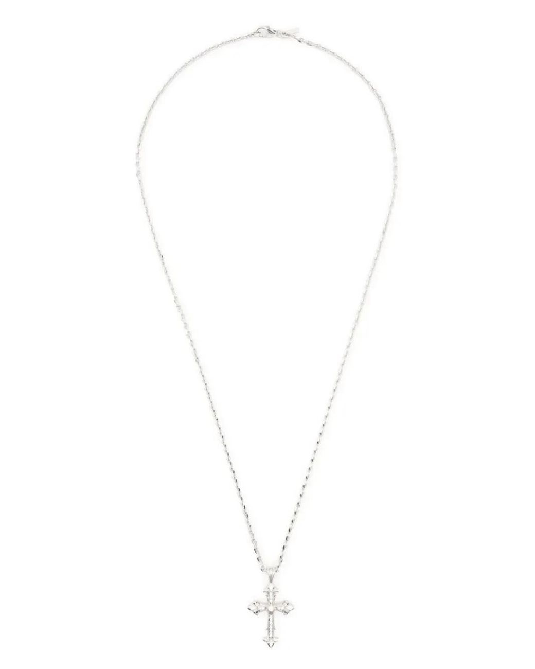 Emanuele Bicocchi White Fleury Cross Necklace