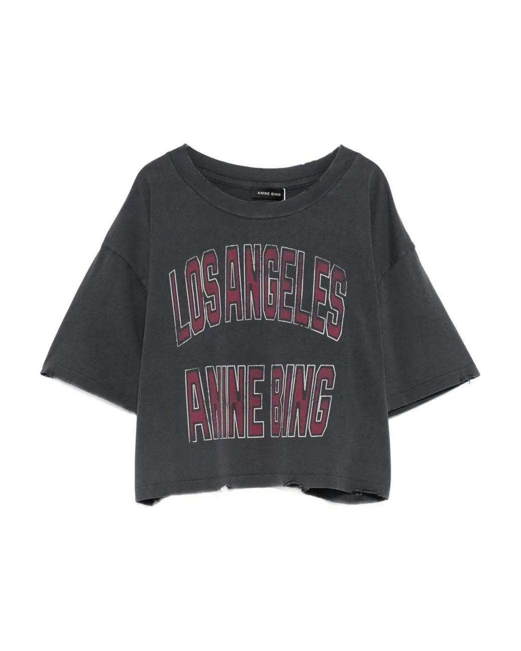 Anine Bing Black 'Johnny' Cropped Tee