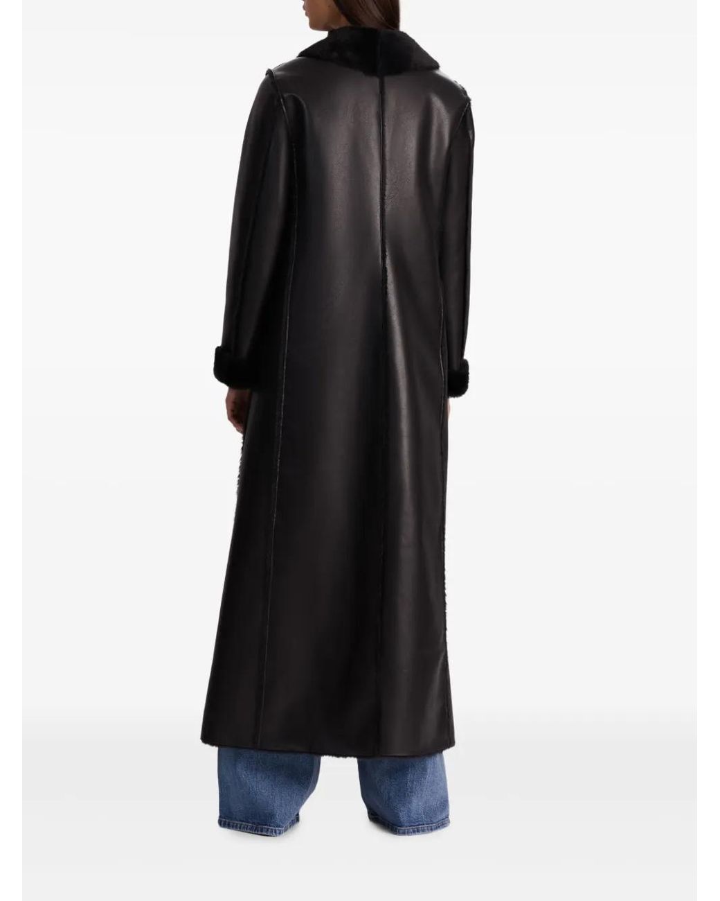 Alice + Olivia Black Shelby Faux-Shearling Maxi Coat