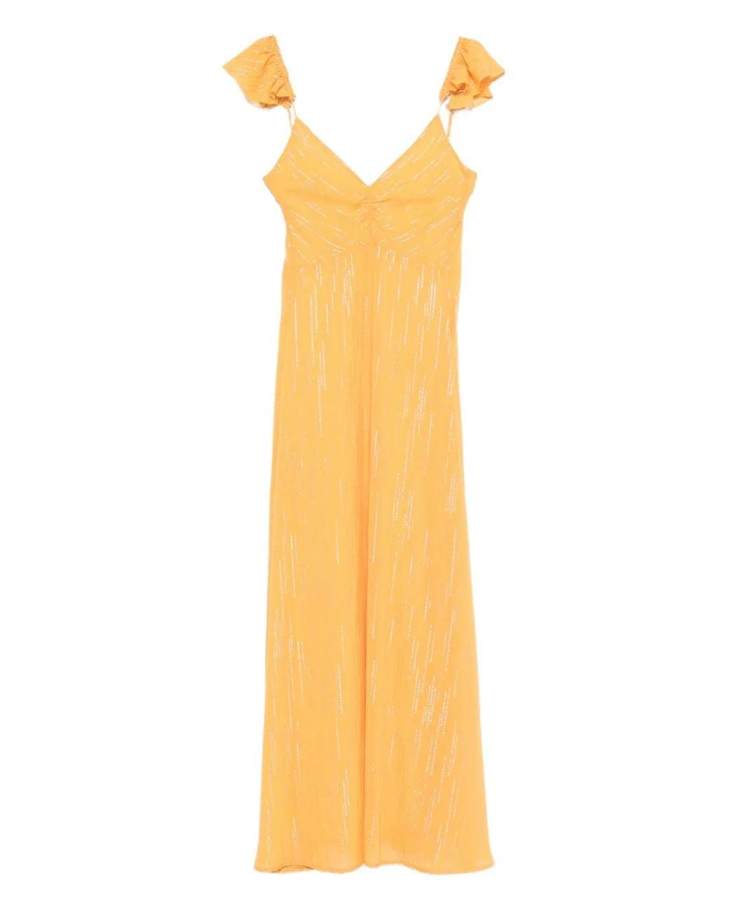 Forte_forte Metallic Ruffled-Detail Sleeveless Maxi Dress