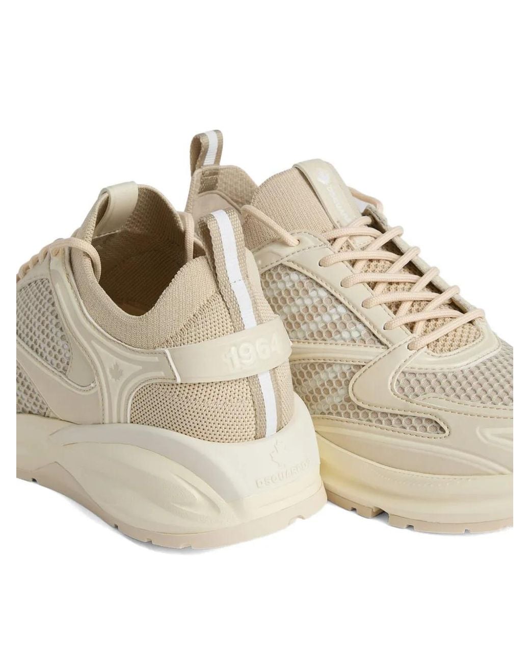 DSquared² White Dash Platform Panelled Sneakers