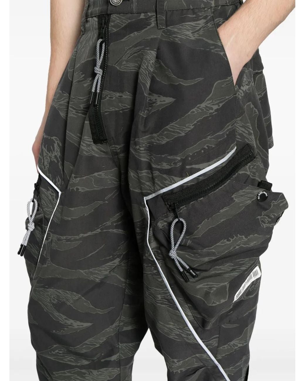 Mostly Heard Rarely Seen Black 3D Drop-Crotch Trousers for men