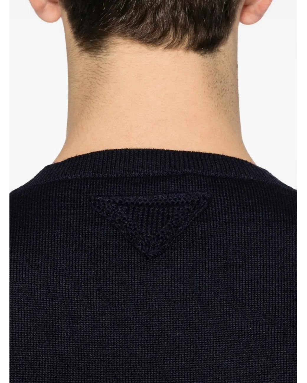 Prada Blue Classic Crew Neck Sweater For for men