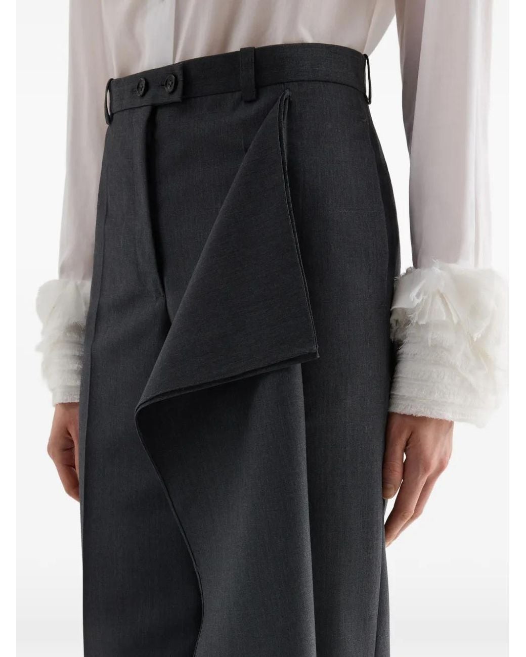 Jil Sander Gray Fil-À-Fil Wool Trousers