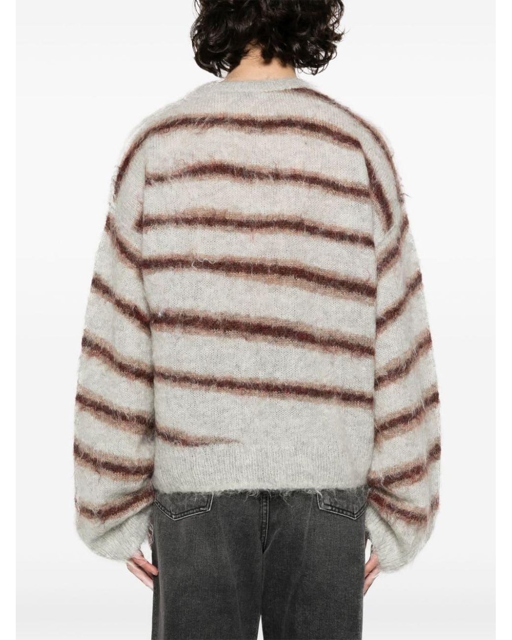 Acne Studios Kwatta Striped Brushed-Knit Sweater in Gray for Men