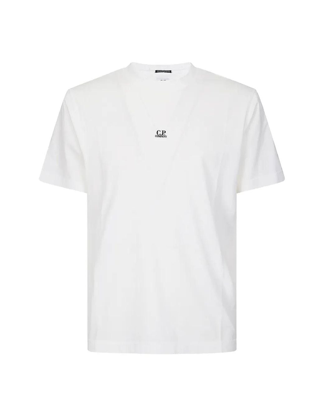 C P Company White C.P.Company T-Shirt With Logo Detail for men