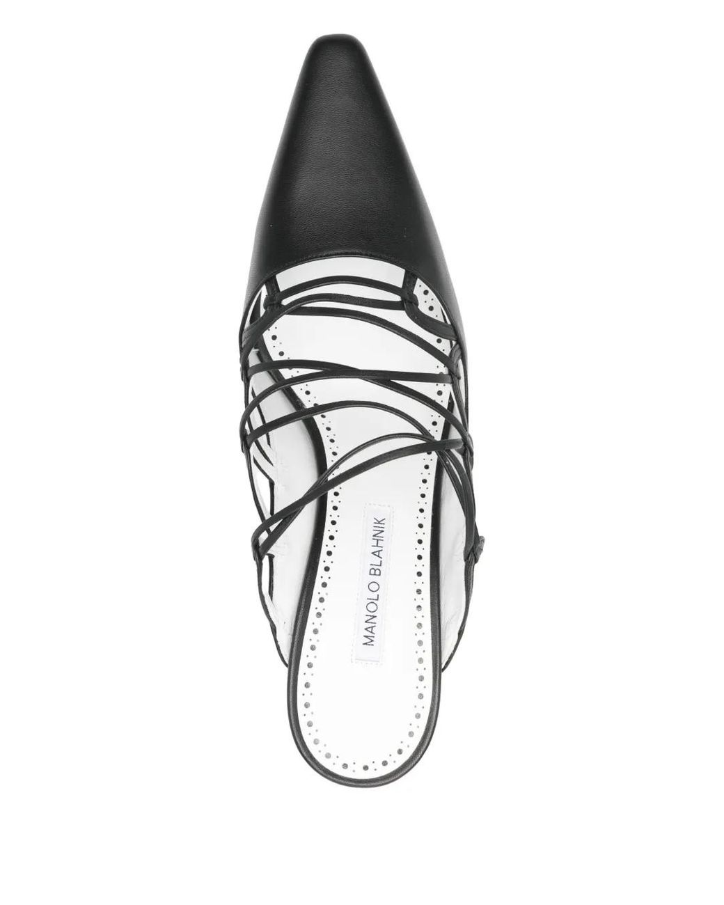 Manolo Blahnik White Netas Mules