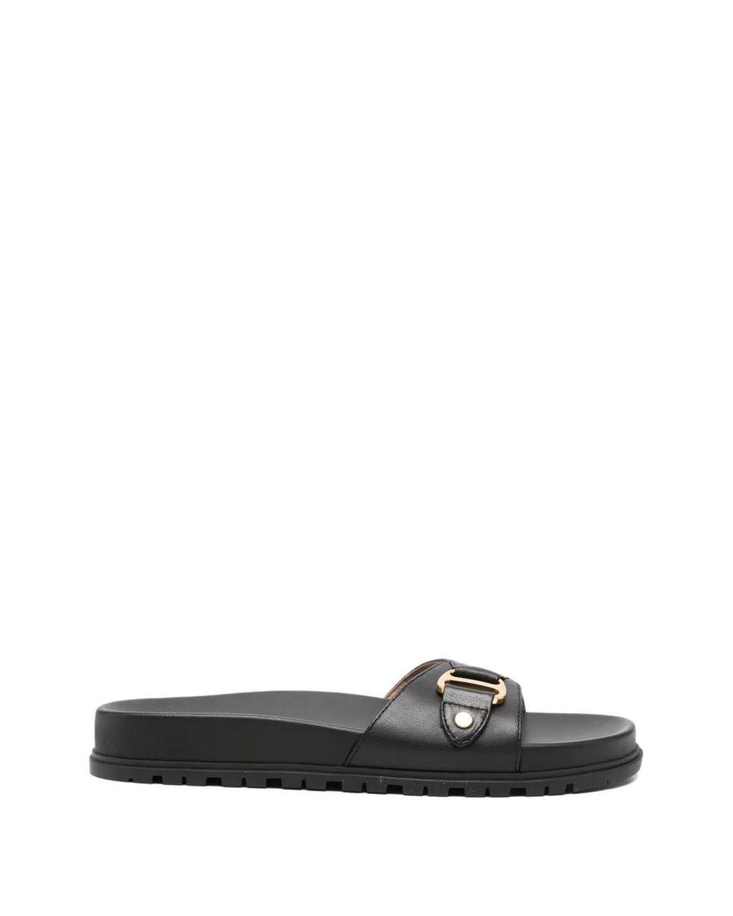 Ralph Lauren White Tasha Buckle-Detail Sandals