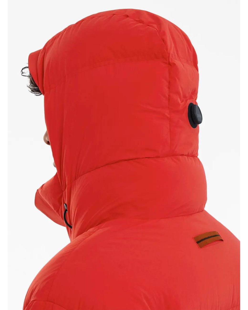 Zegna Red Drawstring-Hood Puffer Jacket for men
