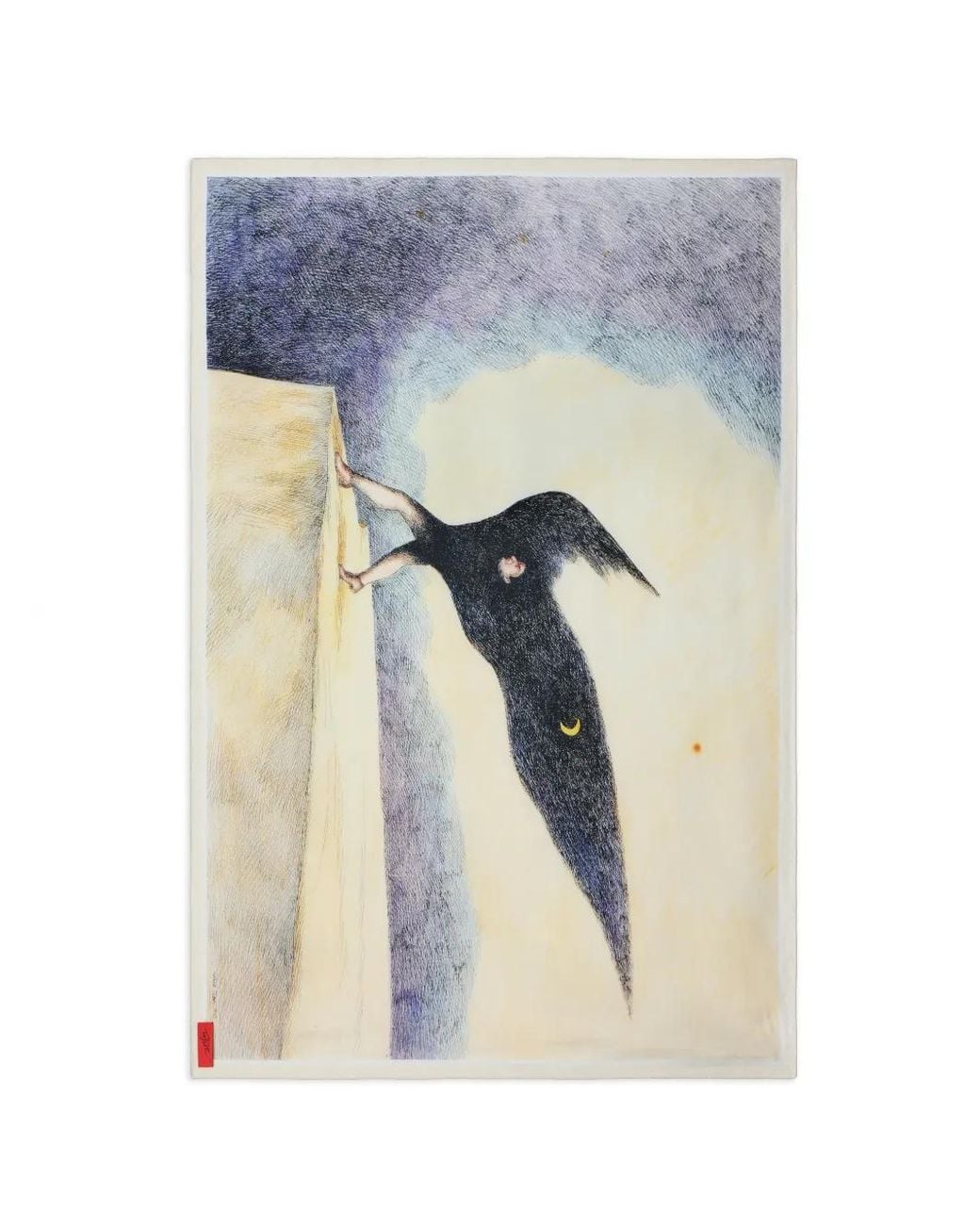 Lemaire Blue X Roland Topor La Nuit 1972 Silk Scarf