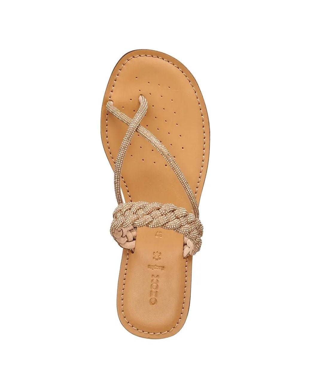 Geox Natural Maddalusia C Crystal-Embellished Braided Sandals