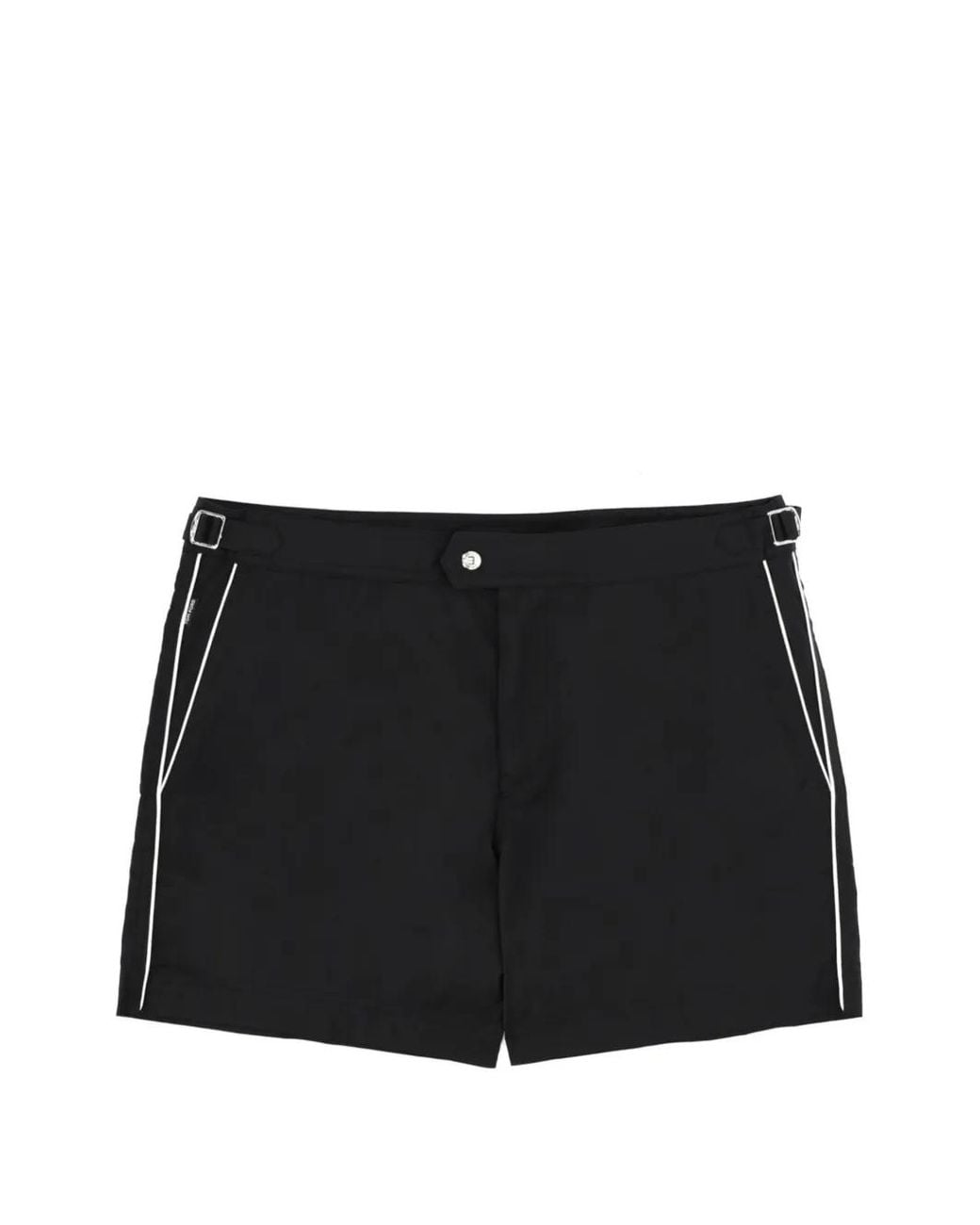 Tom Ford Black Nylon Swimsuit With Contrasting Piping And Side Straps for men