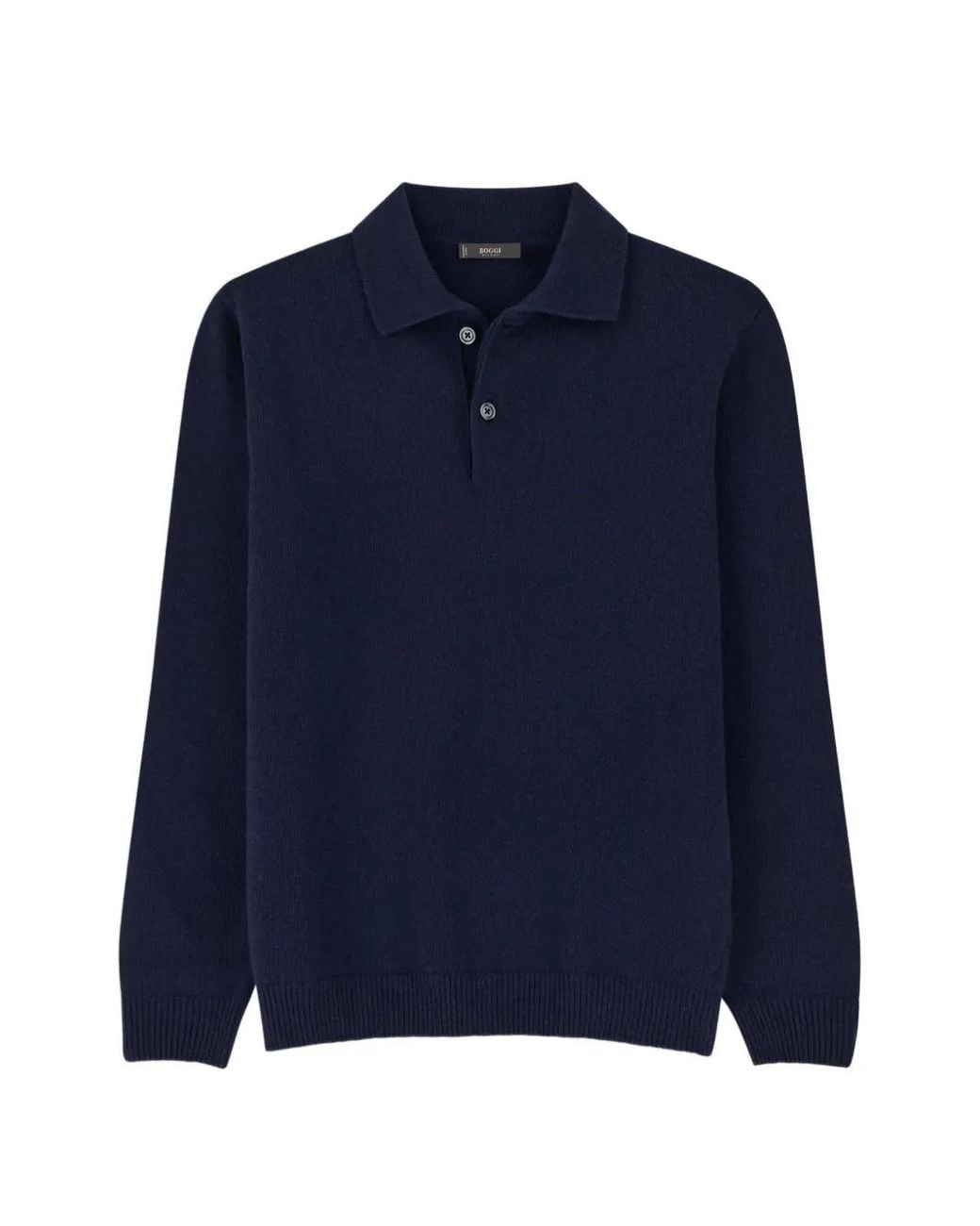 Boggi Blue Knitted Polo Shirt for men