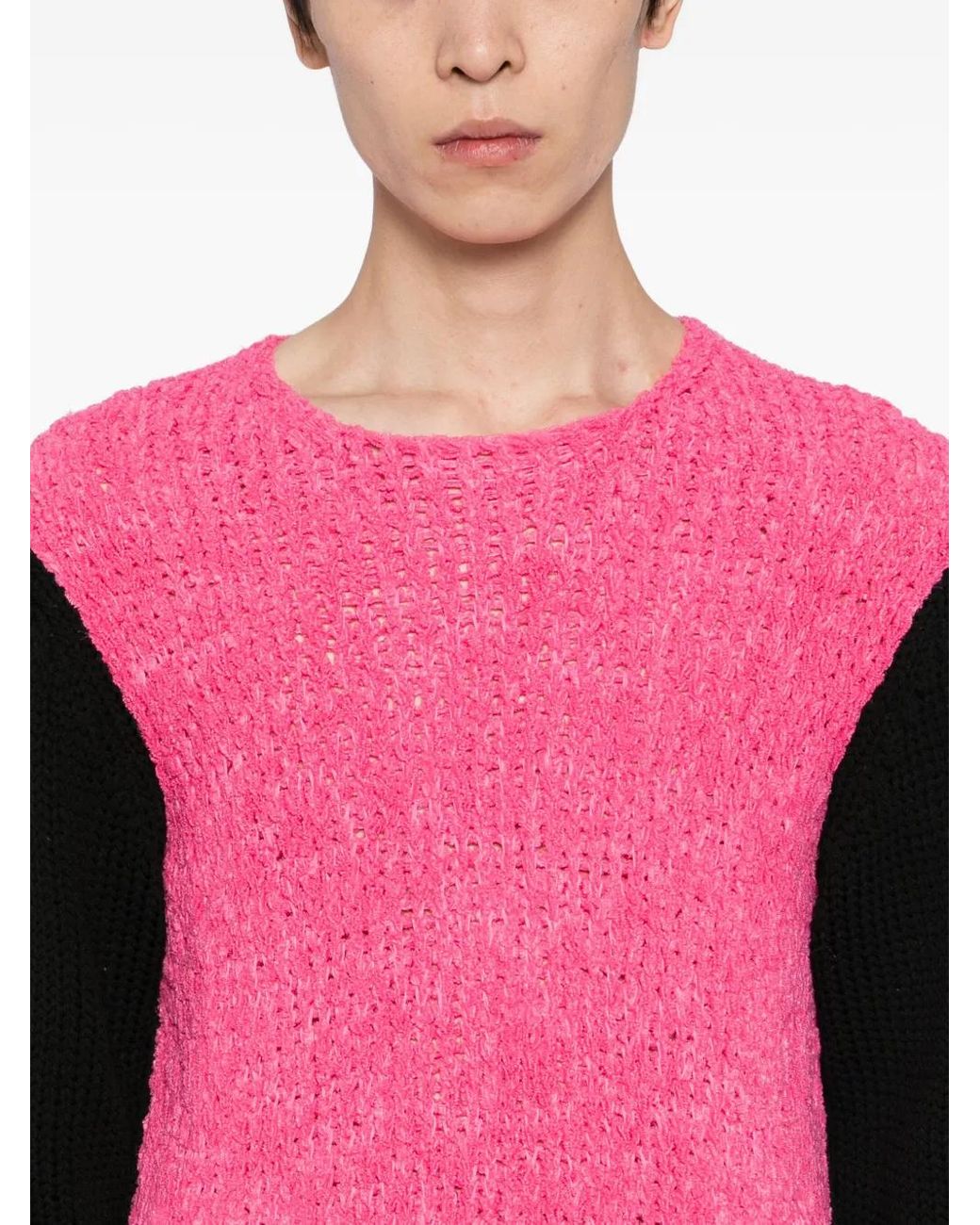 Comme des Garçons Pink Contrast-Color Jumper for men