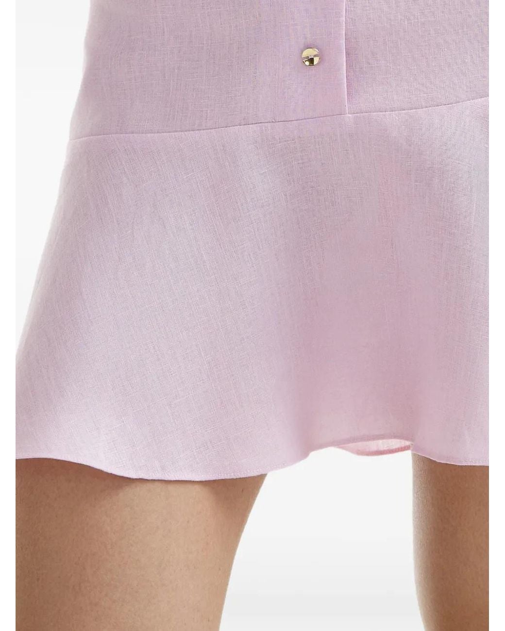Mia Peculiar Pink Minijupe À Boutons Embossés